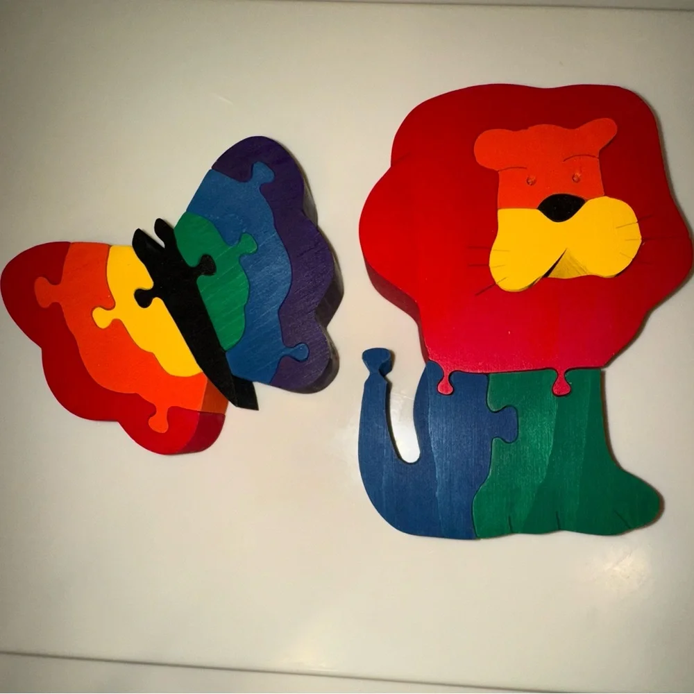 Two Handmade Wooden Puzzles